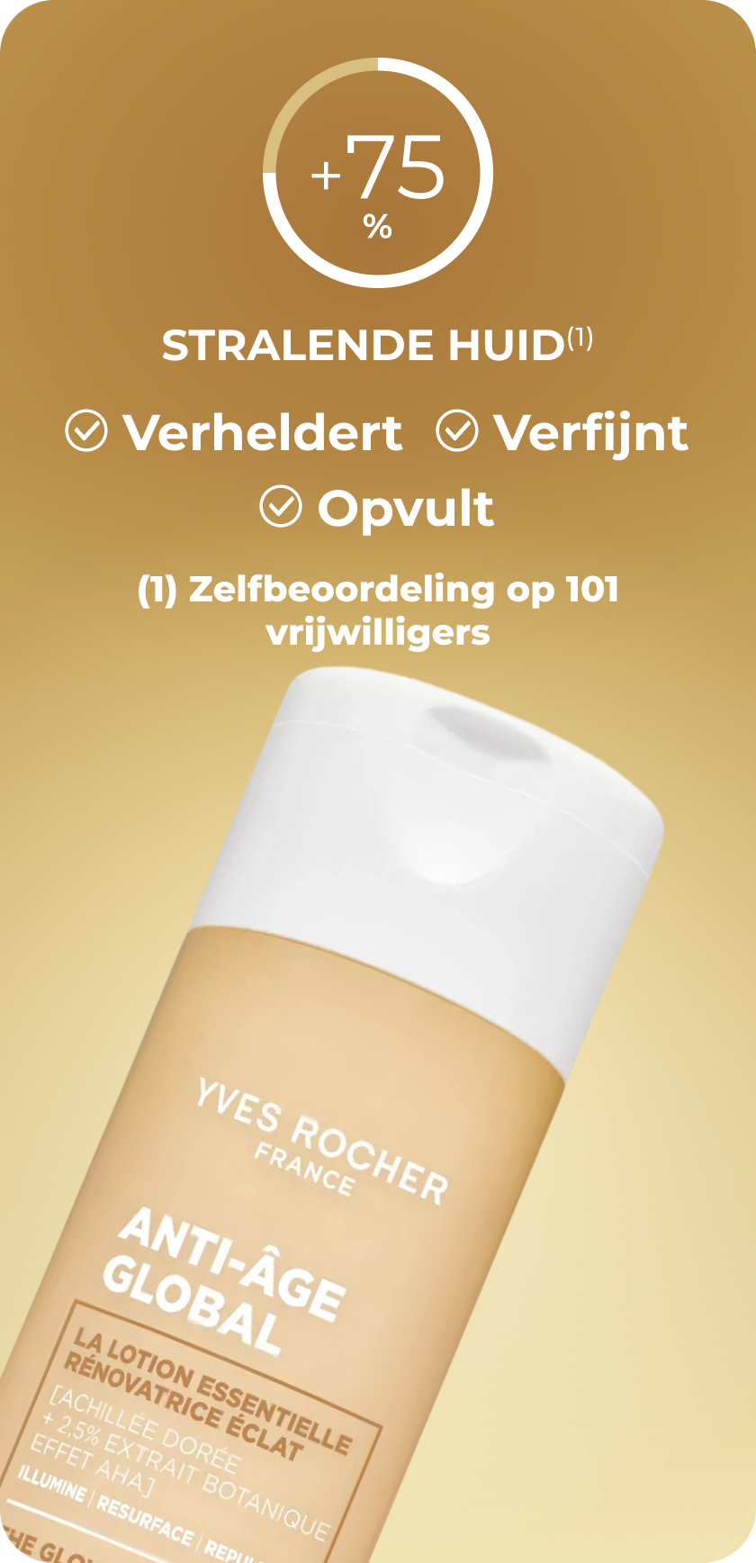 +75% stralende huid