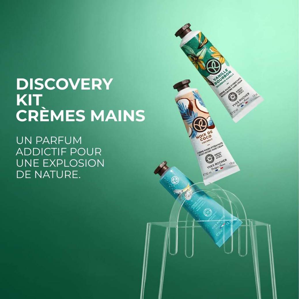 Trio Crèmes Mains Coco, Vanille, Monoï