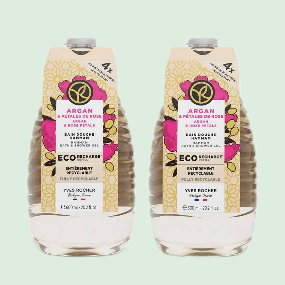 Duo Eco-Refill Douchegel Argan & Rozenblaadjes