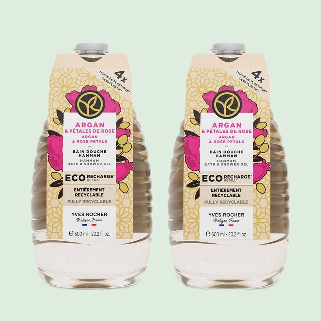 Duo Eco-Recharge Bain Douche Argan & Pétales de Rose